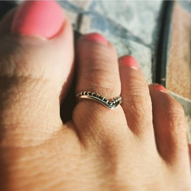 adjustable toe ring sterling silver bohemian festival on foot model